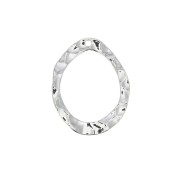 Pendentif goutte irregolare martellato évidé in ottone 23.5x18 mm - Placcatura argento fino x1