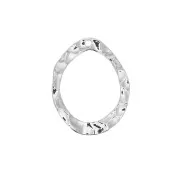 Pendentif goutte irregolare martellato évidé in ottone 23.5x18 mm - Placcatura argento fino x1