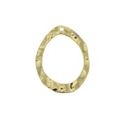 Pendente goccia irregolare martellato in ottone 23.5x18 mm - Dorato con oro fino
