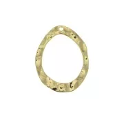 Pendente goccia irregolare martellato in ottone 23.5x18 mm - Dorato con oro fino