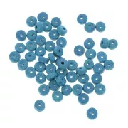Perla in ceramica Heishi 5,3x2,5 mm - Blue Azur mat x30
