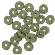 Rondelle di perle Heishi in ceramica 6.5x2.3 mm - Olive mat x30|raw }}