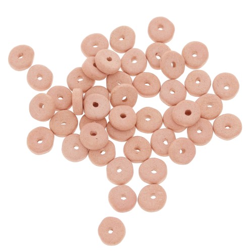 Perla in ceramica 6,5x2,3 mm - Tappetino rosa antico x30