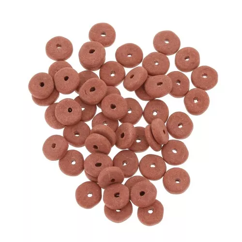 Perla in ceramica Heishi 6,5x2,3 mm - Terracotta mat x30