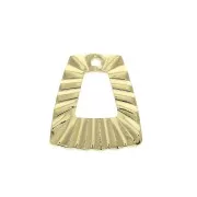 Pendente trapezio in ottone effetto pieghettato 21x19 mm - Placcato oro 3 micron x1