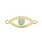 Distanziatore occhio portafortuna 7x18 mm - Placcato oro 3 micron x1