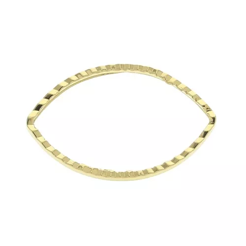 Anello di montaggio e tessitura navetta lavorata 21x13 mm - Placcato oro 3 micron