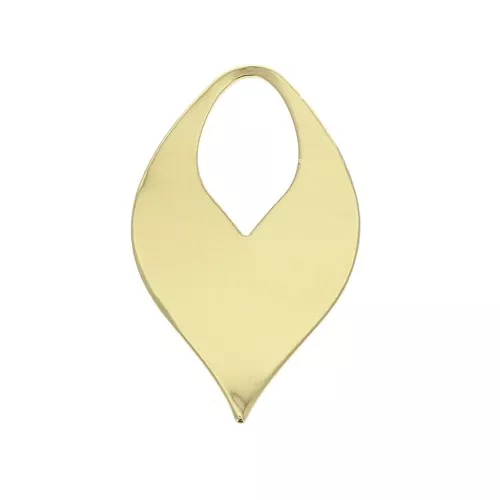 Pendente foglia design 22x13 mm - Placcato oro 3 micron x1