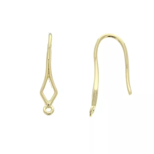 Ganci rombo con anello chiuso 19 mm Placcato oro 3 micron x2