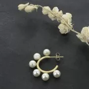 Orecchini per perline semi forate 20 mm - Dorato Satinato x2