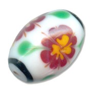 Oliva mm. 20x14 Bianco/Rosso x1