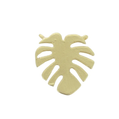 Distanziatore foglia de filodendron 2 anelli 13x12 mm - Dorato Satinato x1