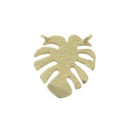 Distanziatore foglia de filodendron 2 anelli 13x12 mm - Dorato Satinato x1