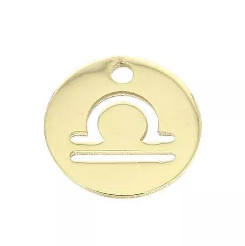 Ciondolo rotondo - segno dello zodiaco Bilancio 10 mm en Gold filled x1