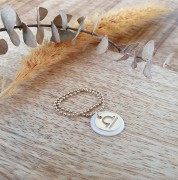 Ciondolo rotondo - segno dello zodiaco Capricorno 10 mm en Gold filled x1