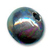Perlina in ceramica mm.  8 Negro petróleo iridato