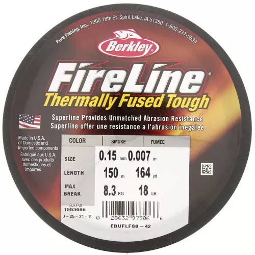 Filo Fireline Ultra 8 - 0.15 mm (18LB) Smoke x150 m