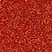 Miyuki Delica 11/0 DB0043 - Rosso fiamma con bordi argentati x 100 g