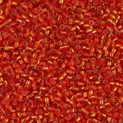 Miyuki Delica 11/0 DB0043 - Rosso fiamma con bordi argentati x 100 g