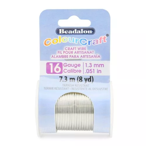 Filo di rame tondo ColourCraft Wire 1.3 mm - Argento anti-macchia x7.3 m