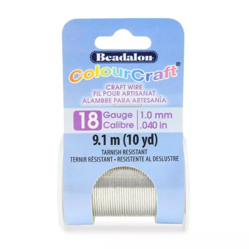 ColourCraft Wire 1mm Argento anti-ossidazione x9,1m filo di rame semiduro rotondo
