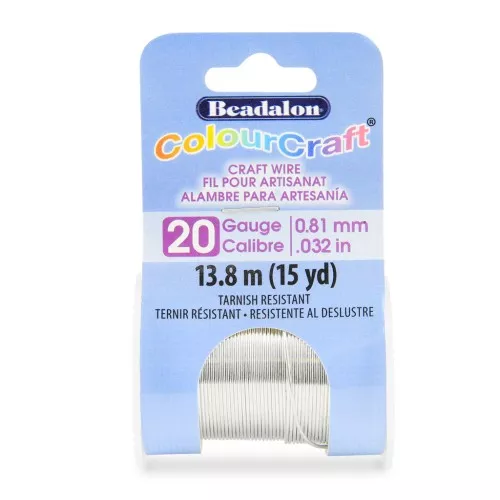 Filo di rame tondo ColourCraft Wire 0.81 mm - Argento anti-macchia x13.8 m