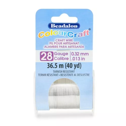 Filo di rame tondo ColourCraft Wire 0.32 mm - Argento anti-macchia x36.5 m