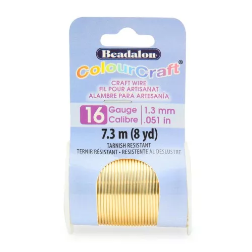 Filo di rame tondo ColourCraft Wire 1.3 mm - Dorato anti-macchia x7.3 m