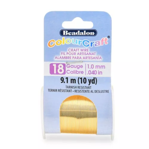 Filo di rame tondo ColourCraft Wire 1 mm - Dorato anti-macchia x9.1 m