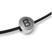 Perlina lettere dell'alfabeto rotondo in zamac 7 mm - B - Placcatura Argento Antico x1