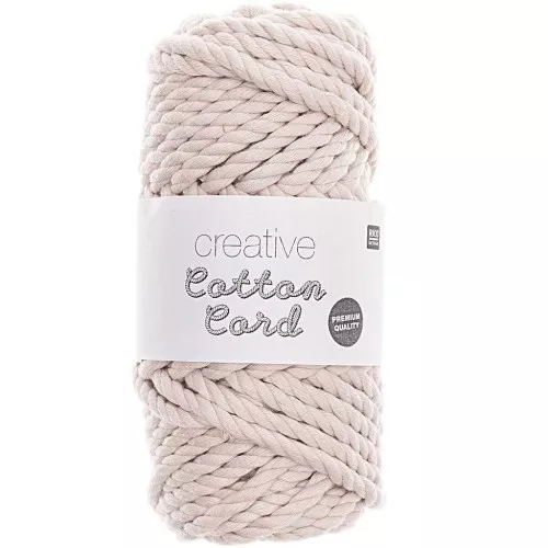Bobina di corda in cotone per macramè 4 mm - Creative Cotton Cord - Ecru x 25m