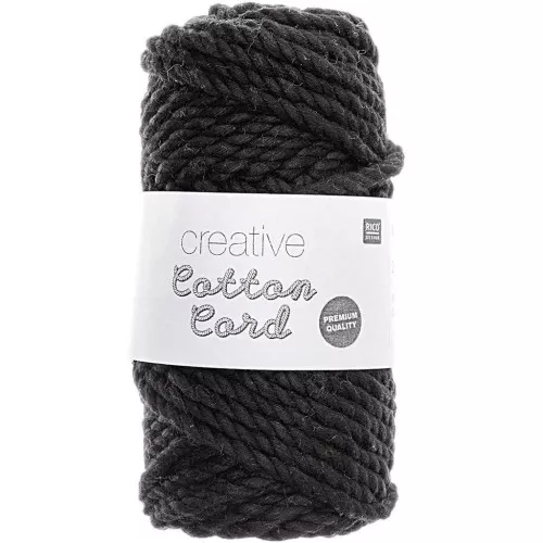 Bobina di corda in cotone per macramè 4 mm - Creative Cotton Cord - Nero x 25m