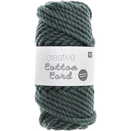 Bobina di corda in cotone per macramè 4mm Creative Cotton Cord Verde petrolio x25m