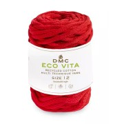Bobina di corda 4mm cotone riciclato per macramè - DMC Eco Vita 12 - Rosso x55m