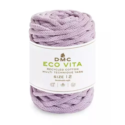 Bobina di corda 4mm cotone riciclato per macramè - DMC Eco Vita 12 - Lillà x55m