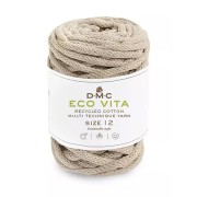 Bobina di corda 4mm cotone riciclato per macramè - DMC Eco Vita 12 - Beige x55m