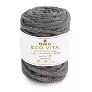 Bobina di corda 4mm cotone riciclato per macramè - DMC Eco Vita 12 - Grigio x55m
