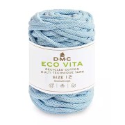 Bobina di corda 4mm cotone riciclato per macramè - DMC Eco Vita 12 - Azzurro x55m