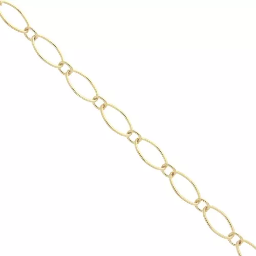 Catena maglia alternato (1x1) 4 mm Gold filled x 50 cm