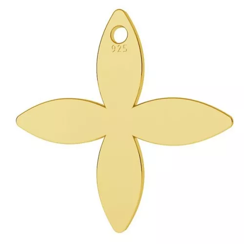 Ciondolo fiore 15.5 mm in Argento 925 oro fino x1