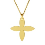 Ciondolo fiore 15.5 mm in Argento 925 oro fino x1