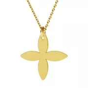 Ciondolo fiore 15.5 mm in Argento 925 oro fino x1