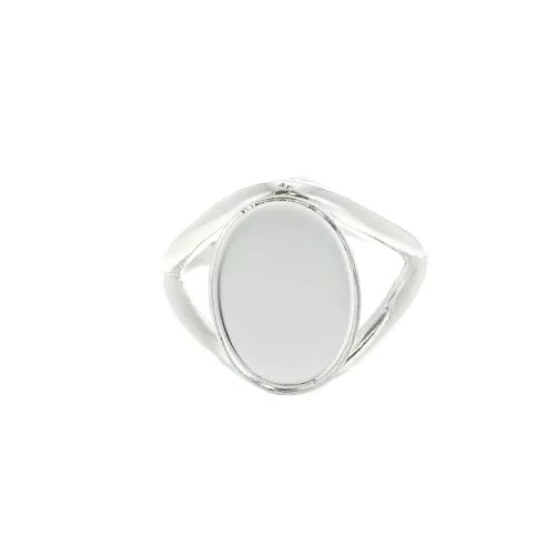 Anello castone cabochon base piatta 14x10 mm taglia 5258 in Argento 925 x1