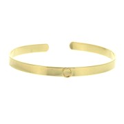 Bracciale 5x170 mm per cabochon rotondo base piatta 4 mm - Dorato con oro fino x1|raw }}