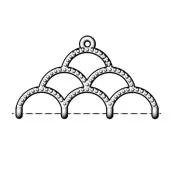 Cymbal - Terminale per la tessitura di perline 11/0 33.8 mm Skaloti IV Dorato con oro fino x1