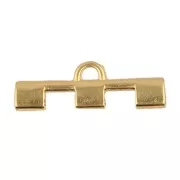 Cymbal - Terminale per Tila Beads 26x7 mm Soros III Dorato con oro fino x1