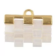 Cymbal - Terminale per Tila Beads 26x7 mm Soros III Dorato con oro fino x1