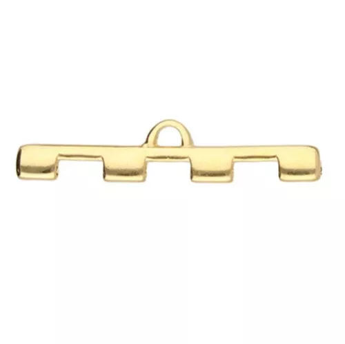 Cymbal - Terminale per Tila Beads 35x7.5 mm Soros IV Dorato con oro fino x1