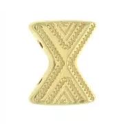 Cymbal - Connettore a perlina Chevron Beads 11x9.5 mm Sostis Dorato con oro fino x1