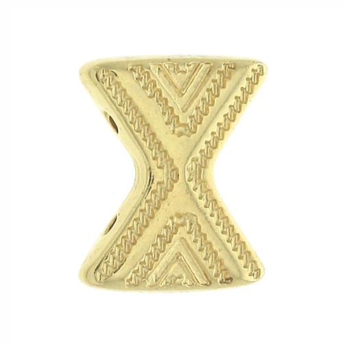 Cymbal - Connettore a perlina Chevron Beads 11x9.5 mm Sostis Dorato con oro fino x1